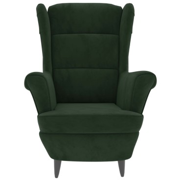 vidaXL Πολυθρόνα Σκούρο Πράσινο Βελούδινη 74x84x100cm 1 τεμ.