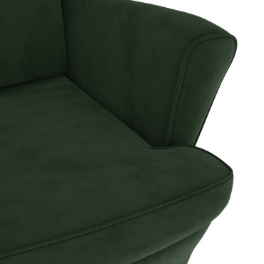 vidaXL Πολυθρόνα Σκούρο Πράσινο Βελούδινη 74x84x100cm 1 τεμ.
