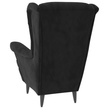 vidaXL Πολυθρόνα Μαύρη Βελούδινη 74x84x100cm 1 τεμ.