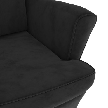 vidaXL Πολυθρόνα Μαύρη Βελούδινη 74x84x100cm 1 τεμ.