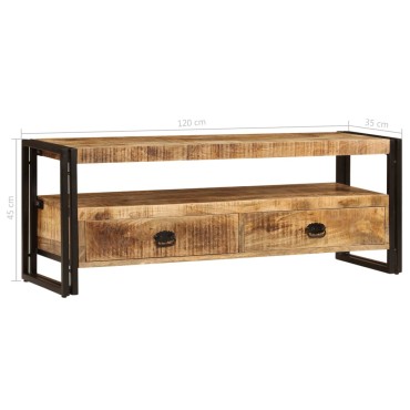 vidaXL Έπιπλο Τηλεόρασης 120x35x45cm από Μασίφ Ξύλο Μάνγκο