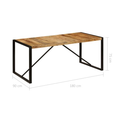 vidaXL Τραπεζαρία 180x90x75cm από Μασίφ Ξύλο Μάνγκο 1 τεμ.