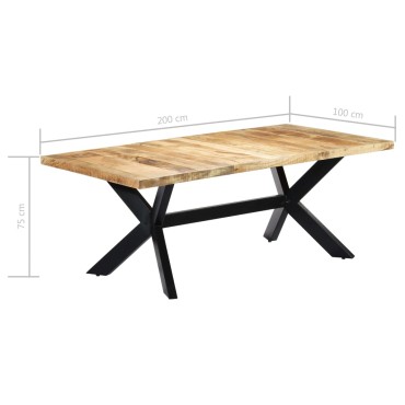 vidaXL Τραπεζαρία 200x100x75cm από Μασίφ Ξύλο Μάνγκο 1 τεμ.