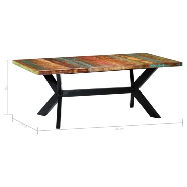 vidaXL Τραπεζαρία 200x100x75cm από Μασίφ Ανακυκλωμένο Ξύλο 1 τεμ.