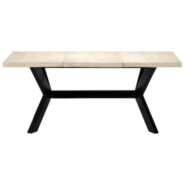 vidaXL Τραπεζαρία Λευκή 180x90x75cm από Μασίφ Ξύλο Μάνγκο 1 τεμ.