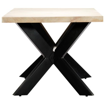 vidaXL Τραπεζαρία Λευκή 180x90x75cm από Μασίφ Ξύλο Μάνγκο 1 τεμ.