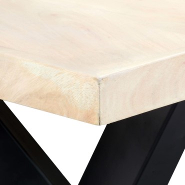 vidaXL Τραπεζαρία Λευκή 180x90x75cm από Μασίφ Ξύλο Μάνγκο 1 τεμ.