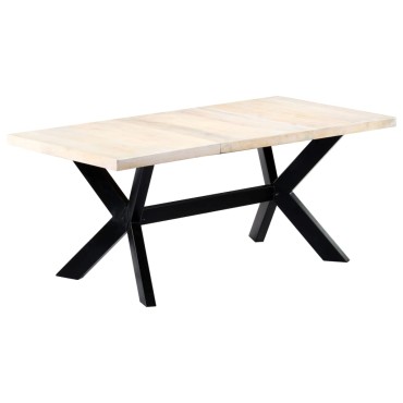 vidaXL Τραπεζαρία Λευκή 180x90x75cm από Μασίφ Ξύλο Μάνγκο 1 τεμ.