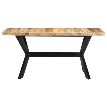 vidaXL Τραπεζαρία 160x80x75cm από Μασίφ Ακατέργαστο Ξύλο Μάνγκο 1 τεμ.