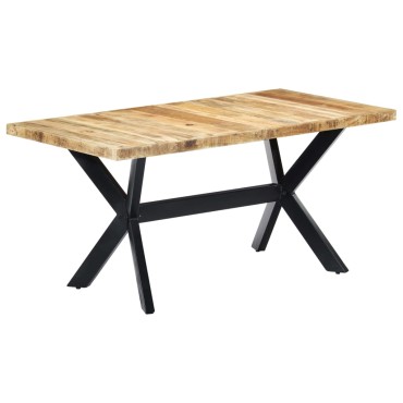 vidaXL Τραπεζαρία 160x80x75cm από Μασίφ Ακατέργαστο Ξύλο Μάνγκο 1 τεμ.