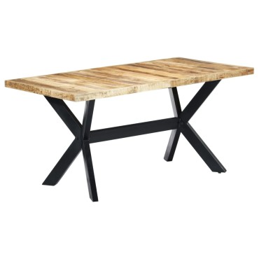 vidaXL Τραπεζαρία 160x80x75cm από Μασίφ Ακατέργαστο Ξύλο Μάνγκο 1 τεμ.