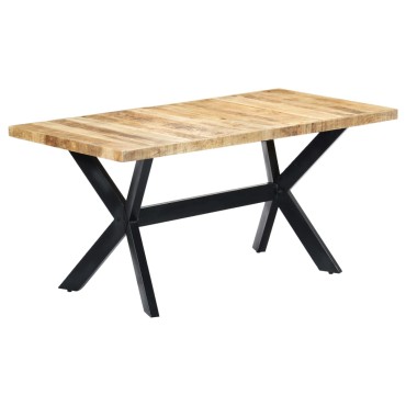 vidaXL Τραπεζαρία 160x80x75cm από Μασίφ Ακατέργαστο Ξύλο Μάνγκο 1 τεμ.