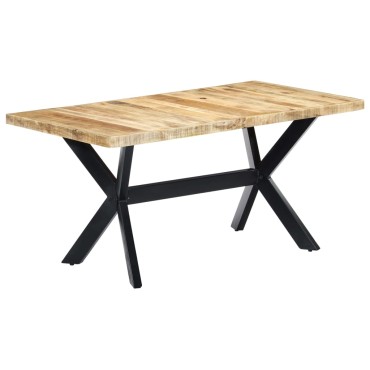 vidaXL Τραπεζαρία 160x80x75cm από Μασίφ Ακατέργαστο Ξύλο Μάνγκο 1 τεμ.