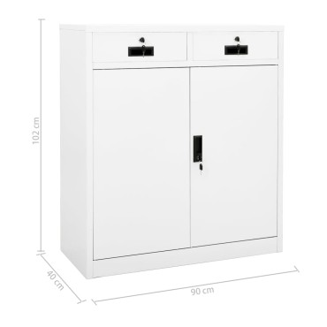 vidaXL Ντουλάπα Γραφείου Λευκή 90x40x102cm Ατσάλινη 1 τεμ.