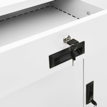 vidaXL Ντουλάπα Γραφείου Λευκή 90x40x102cm Ατσάλινη 1 τεμ.