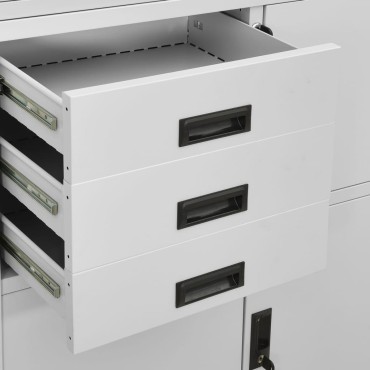 vidaXL Ντουλάπα Γραφείου Ανοιχτό Γκρι 90x40x180cm Ατσάλινη 1 τεμ.