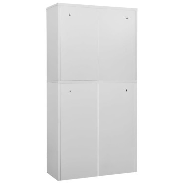 vidaXL Ντουλάπα Γραφείου Ανοιχτό Γκρι 90x40x180cm Ατσάλινη 1 τεμ.