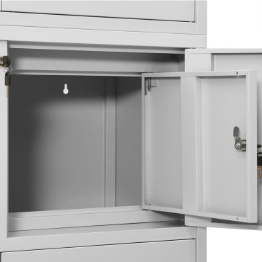 vidaXL Ντουλάπα Γραφείου Ανοιχτό Γκρι 90x40x180cm Ατσάλινη 1 τεμ.