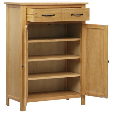 vidaXL Παπουτσοθήκη 76x37x105cm από Μασίφ Ξύλο Δρυός
