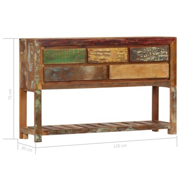 vidaXL Κονσόλα 120x30x75cm από Μασίφ Ανακυκλωμένο Ξύλο 1 τεμ.