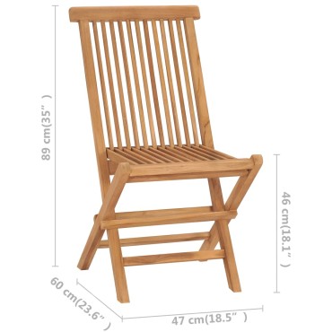 vidaXL Καρέκλες Κήπου 2 τεμ. από Μασίφ Ξύλο Teak με Γαλάζια Μαξιλάρια 47x60x89cm