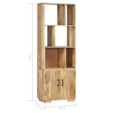 vidaXL Βιβλιοθήκη 60x35x180cm από Μασίφ Ξύλο Μάνγκο 1 τεμ.