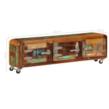 vidaXL Έπιπλο Τηλεόρασης 120x30x37cm από Μασίφ Ανακυκλωμένο Ξύλο