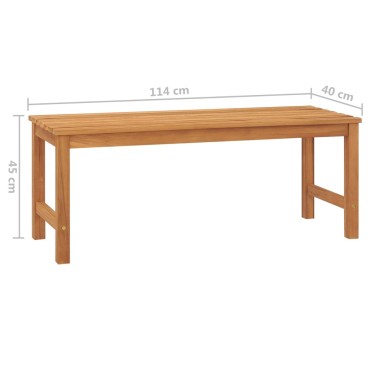 vidaXL Παγκάκι Κήπου από Μασίφ Ξύλο Teak 114x40x45cm 1 τεμ.