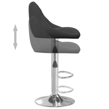 vidaXL Σκαμπό Μπαρ Μαύρο Βελούδινο 46x44x(82-103)cm 1 τεμ.