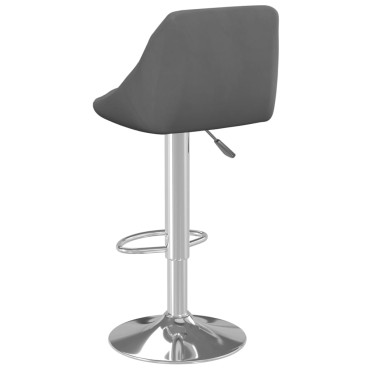 vidaXL Σκαμπό Μπαρ Σκούρο Γκρι Βελούδινο 46x44x(82-103)cm 1 τεμ.