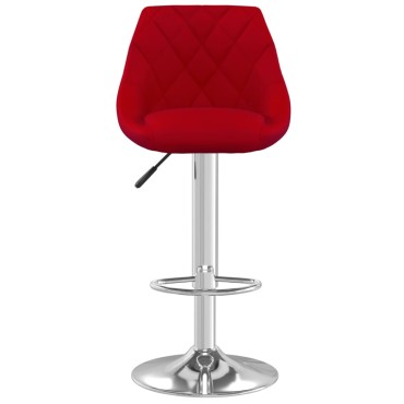 vidaXL Σκαμπό Μπαρ 2 τεμ. Μπορντό Βελούδινα 46x44x(82-103)cm