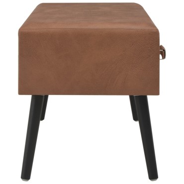 vidaXL Τραπεζάκι Σαλονιού Σκούρο Καφέ 80x40x46cm Συνθετικό Δέρμα 1 τεμ.