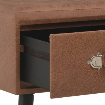 vidaXL Τραπεζάκι Σαλονιού Σκούρο Καφέ 80x40x46cm Συνθετικό Δέρμα 1 τεμ.