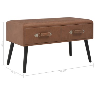 vidaXL Τραπεζάκι Σαλονιού Σκούρο Καφέ 80x40x46cm Συνθετικό Δέρμα 1 τεμ.