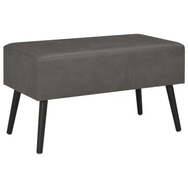 vidaXL Τραπεζάκι Σαλονιού Γκρι 80x40x46cm από Συνθετικό Δέρμα 1 τεμ.