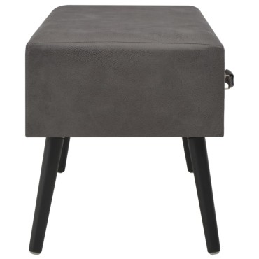 vidaXL Τραπεζάκι Σαλονιού Γκρι 80x40x46cm από Συνθετικό Δέρμα 1 τεμ.