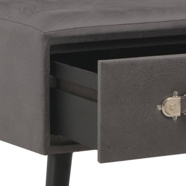 vidaXL Τραπεζάκι Σαλονιού Γκρι 80x40x46cm από Συνθετικό Δέρμα 1 τεμ.