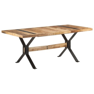 vidaXL Τραπεζαρία 180x90x76cm από Ακατέργαστο Ξύλο Μάνγκο 1 τεμ.