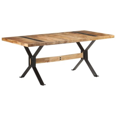 vidaXL Τραπεζαρία 180x90x76cm από Ακατέργαστο Ξύλο Μάνγκο 1 τεμ.