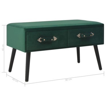 vidaXL Τραπεζάκι Σαλονιού Πράσινο 80x40x46cm Βελούδινο 1 τεμ.
