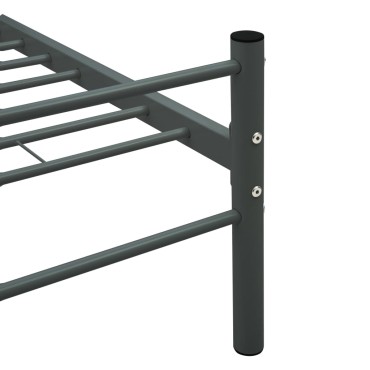 vidaXL Σκελετός Κρεβ. Χωρίς Στρώμα Γκρι 140 x 200 εκ. Μεταλλικό