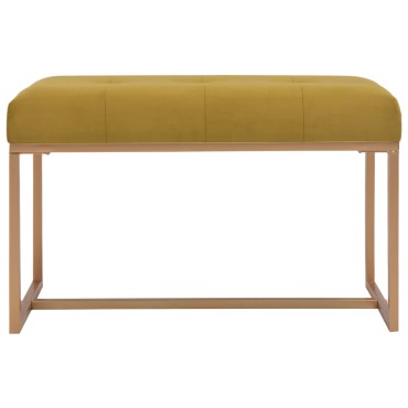 vidaXL Πάγκος Μουσταρδί από Βελούδο 80x36x45cm 1 τεμ.