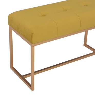 vidaXL Πάγκος Μουσταρδί από Βελούδο 80x36x45cm 1 τεμ.