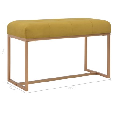 vidaXL Πάγκος Μουσταρδί από Βελούδο 80x36x45cm 1 τεμ.