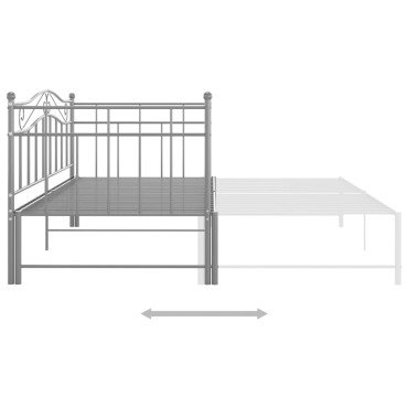 vidaXL Πλαίσιο για Καναπέ - Κρεβάτι Γκρι 90 x 200 εκ. Μεταλλικό