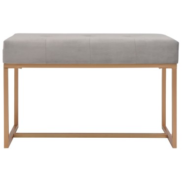 vidaXL Πάγκος Γκρι από Βελούδο 80x36x45cm 1 τεμ.