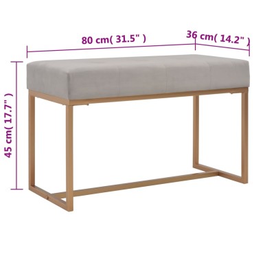vidaXL Πάγκος Γκρι από Βελούδο 80x36x45cm 1 τεμ.