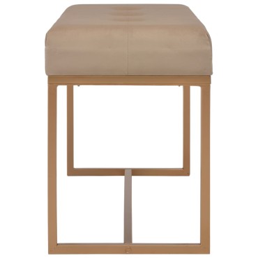 vidaXL Πάγκος Μπεζ από Βελούδο 80x36x45cm 1 τεμ.