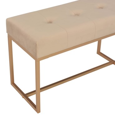vidaXL Πάγκος Μπεζ από Βελούδο 80x36x45cm 1 τεμ.