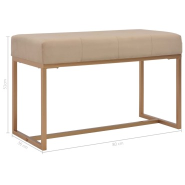 vidaXL Πάγκος Μπεζ από Βελούδο 80x36x45cm 1 τεμ.